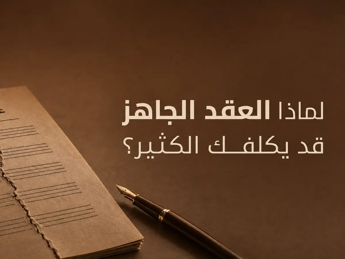 لماذا العقد الجاهز قد يكلفك الكثير؟